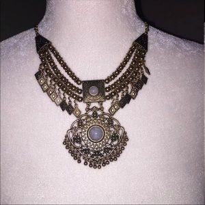 Medallion statement necklace